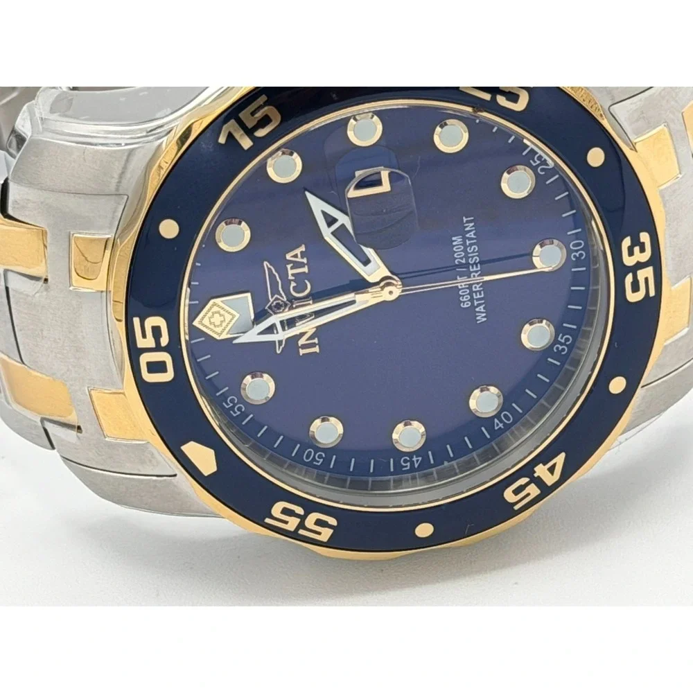 Invicta Pro Diver 39089 Men's Watch Two Tone Blue Dial 200M